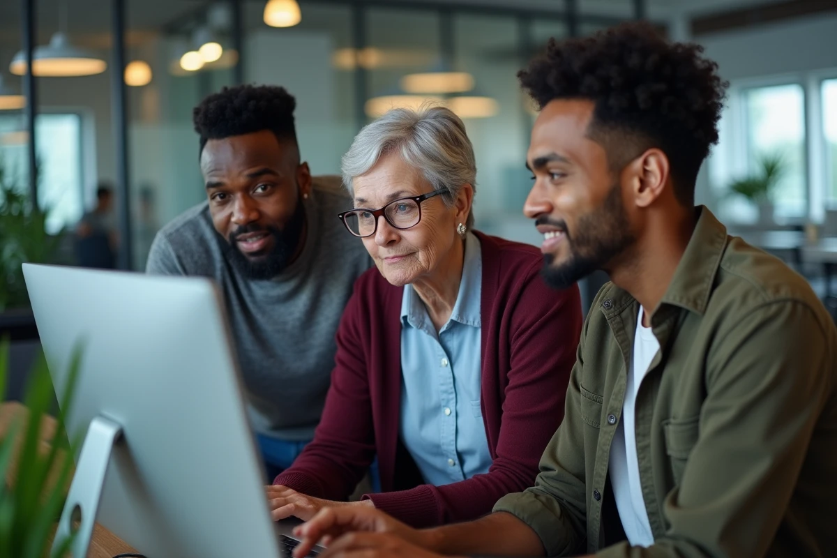 Équipe pluridisciplinaire analysant des données web pour construire une culture digitale associative