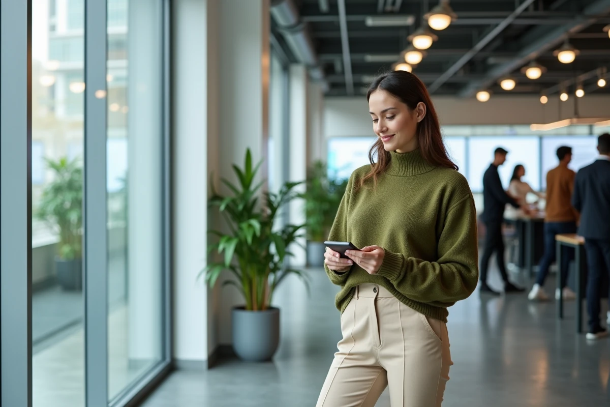 Jeune femme examinant un prototype dans un laboratoire d