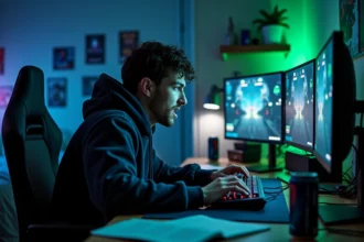 Joueur de jeu vidéo frustré devant son écran affichant ARC Raiders, incapable de progresser dans une mission de pharmacien