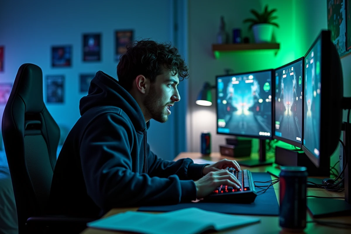 Joueur de jeu vidéo frustré devant son écran affichant ARC Raiders, incapable de progresser dans une mission de pharmacien